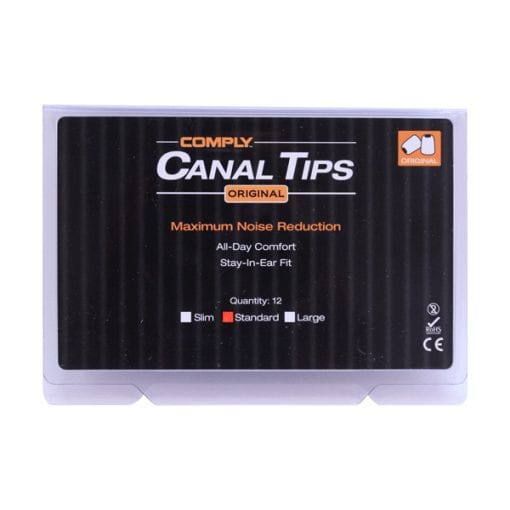 Comply Canal Tip Black 12 Pack clamshell Original Standard Size