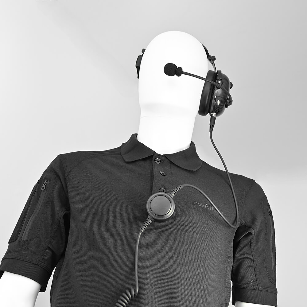 SWATCOM SC36 Heavy Duty Single Sided Headset with Boom mic, QD for radio lead - Image 2