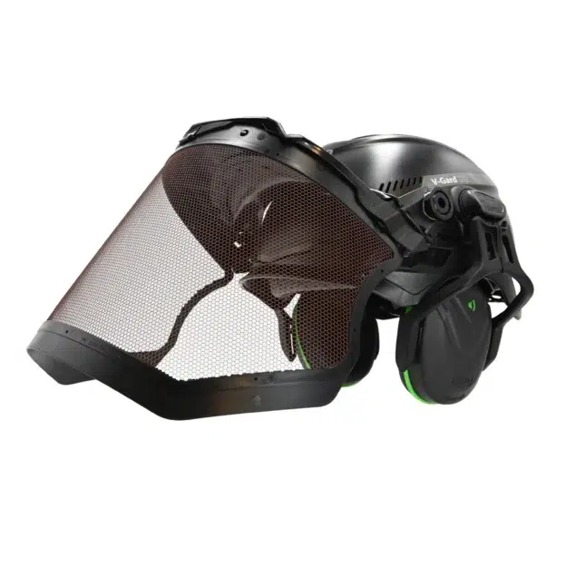 MSA V-Gard H1 Trivent Helmet with Ear Defenders and Visor - Image 3